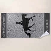 Reiten Shiny Silver Beach Handtuch (Vorderseite)