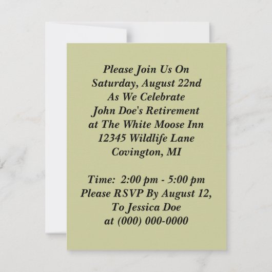 Reiten Shotgun Western Einladung Ruhestand ODER (Rückseite)