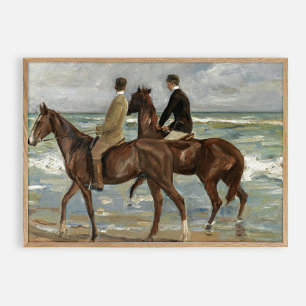 Reiten Sie am Strand, Vintage-Öl Poster