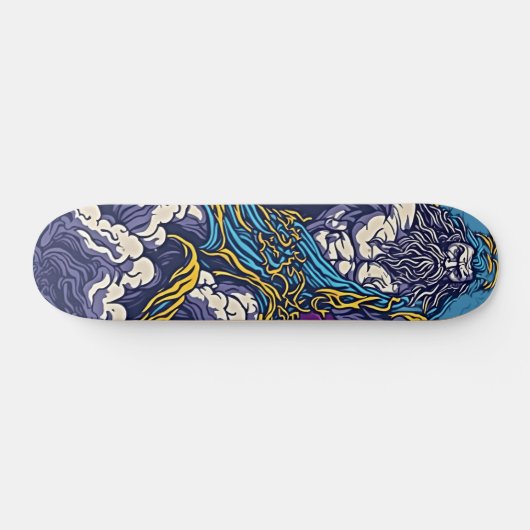 Reiten Sie den Donner - Das Zeus Retro-Skateboard Skateboard (Horizontal)
