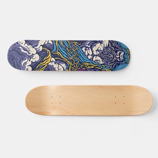 Reiten Sie den Donner - Das Zeus Retro-Skateboard Skateboard (Horizontal)