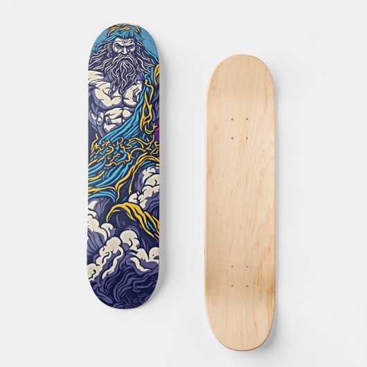 Reiten Sie den Donner - Das Zeus Retro-Skateboard Skateboard (Vorderseite)