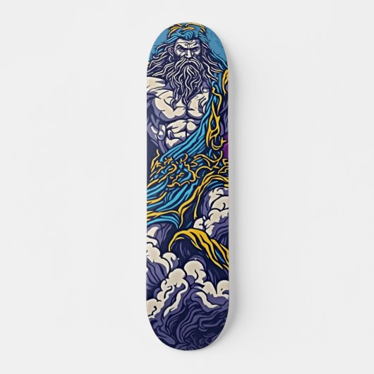 Reiten Sie den Donner - Das Zeus Retro-Skateboard Skateboard (Vorne)