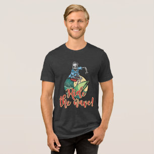 Reiten Sie die Welle - Retro Surf Skelett T-Shirt Tri-Blend Shirt