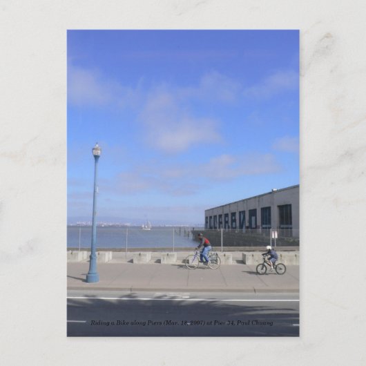 Reiten Sie ein Fahrrad entlang von Piers... Postkarte (Vorderseite)