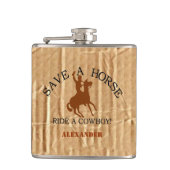 Reiten Sie einen Cowboy Flachmann (Vorderseite)