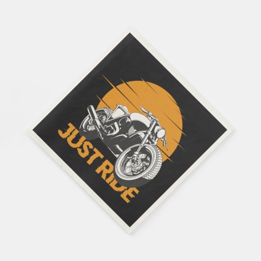 Reiten Sie einfach Biker Retropapier & Party Napki Serviette (Ecke)