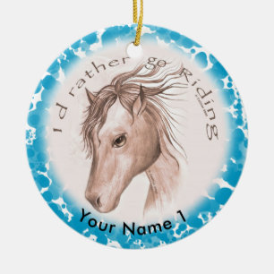 Reiten Sie Reitpferd Keramik-Ornament Keramikornament