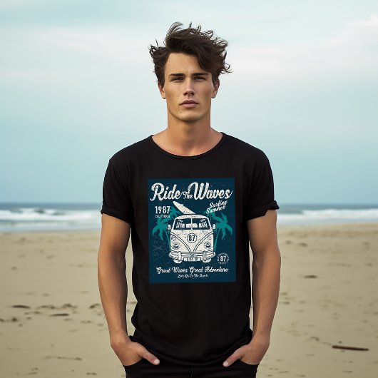 Reiten Sie Retro-Surfen T-Shirt