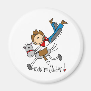 Reiten Sie sie Cowboy-Strichmännchen-Magnet Magnet