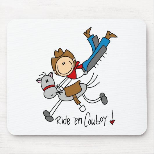 Reiten Sie sie Cowboy-Strichmännchen Mousepad (Vorne)