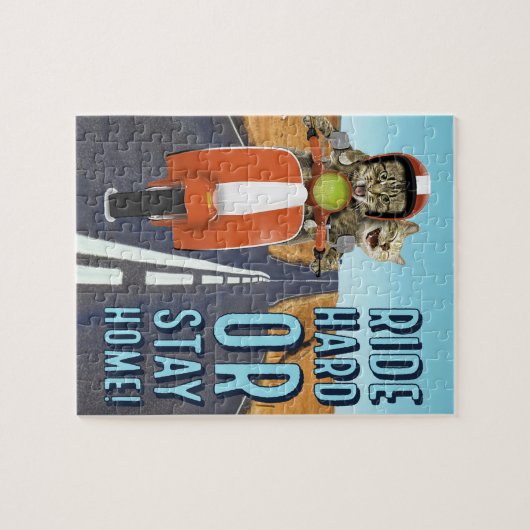 Reiten Sie stark oder bleibe Sie Zuhause - Katzen Puzzle (Horizontal)