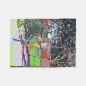 Reiten - Skateboarder-Design für Cartoon Fleecedecke (Vorderseite (Horizontal))