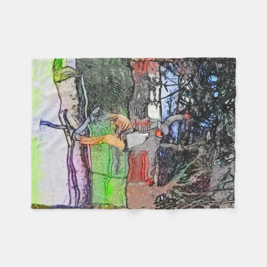 Reiten - Skateboarder-Design für Cartoon Fleecedecke (Vorderseite (Horizontal))