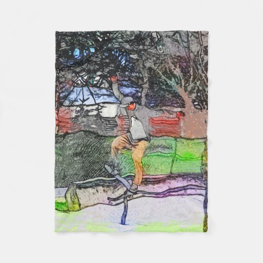 Reiten - Skateboarder-Design für Cartoon Fleecedecke (Vorderseite)