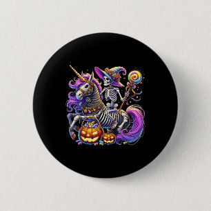 Reiten Skeleton Einhorn Halloween Kostüm Button
