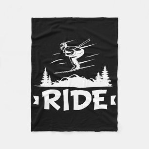 Reiten Snowboarden Skifahren Vintages Design Schne Fleecedecke