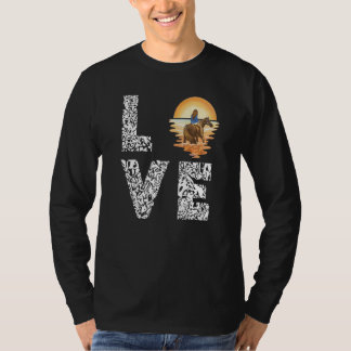 Reiten Sunset Liebe Reiten T-Shirt