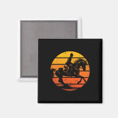 Reiten Sunset Reitsport Magnet (Vorderseite/Rückseite)