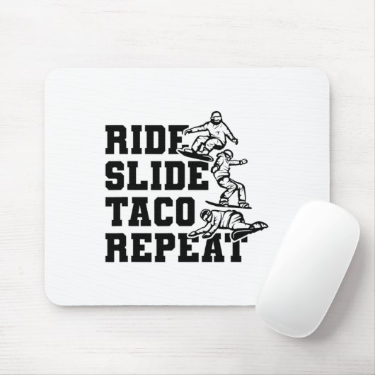 Reiten Taco Wiederholung Snowboarder Snowboarden S Mousepad (Mit Mouse)