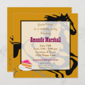 Reiten und Geburtstagsparty Einladung (Vorne/Hinten)