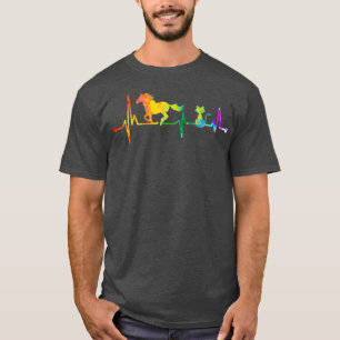 Reiten und Katzen Wasserfarben Reiter Lover T-Shirt