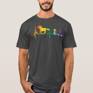 Reiten und Katzen Wasserfarben Reiter Lover T-Shirt