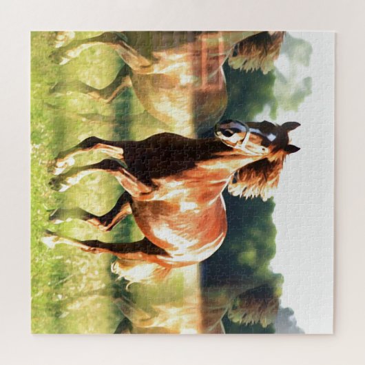 Reiten und Wildtiere Kunst Puzzle (Horizontal)