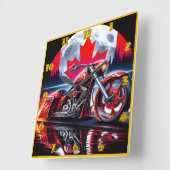 Reiten unter dem kanadischen Nachthimmel mit Stolz Quadratische Wanduhr