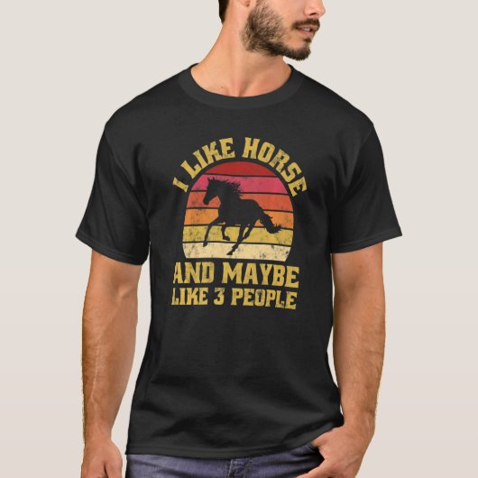 Reiten Vintag Retro Sunset T-Shirt (Vorderseite)
