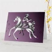Reiten Violinist Greetings Card Karte (Gelbe Blume)