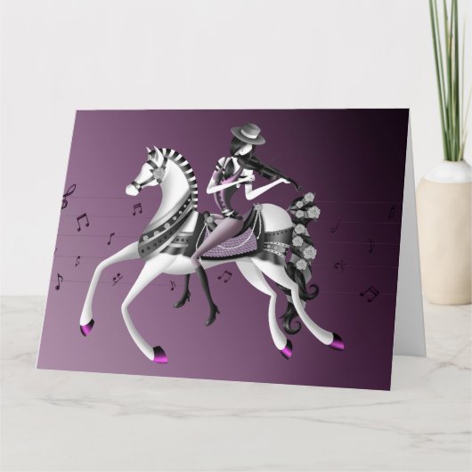 Reiten Violinist Greetings Card Karte (Vorderseite)