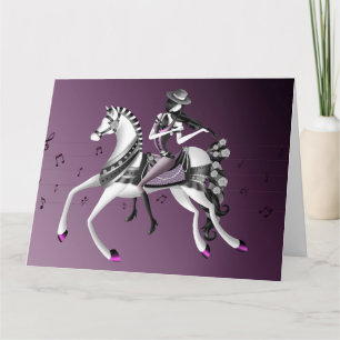 Reiten Violinist Greetings Card Karte