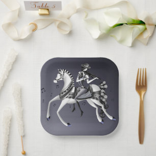 Reiten Violinist Paper Plate Pappteller