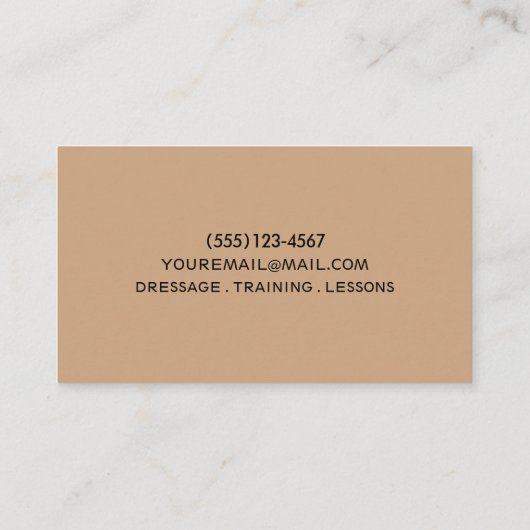 Reiten Visitenkarte (Rückseite)