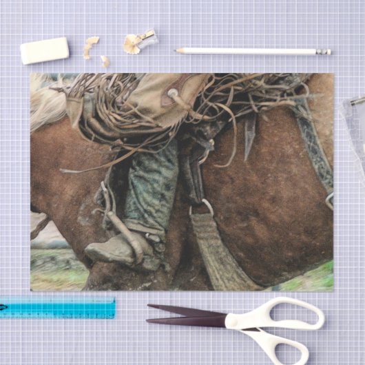 Reiten Western Rodeo Cowboy Seidenpapier (Handwerk)