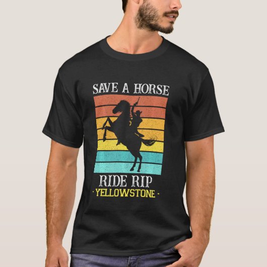 Reiten Yellowstone Montana Funny T-Shirt (Vorderseite)
