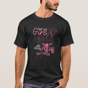 Reitende Mädchen Reiterin Frauen Jesus Pferd T-Shirt