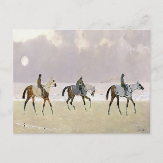 Reiter am Strand 1892 Postkarte (Vorderseite)