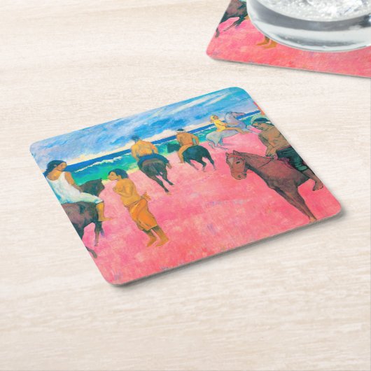 Reiter am Strand, Gauguin Rechteckiger Pappuntersetzer (angewinkelt)