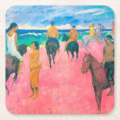 Reiter am Strand, Gauguin Rechteckiger Pappuntersetzer (Vorderseite)