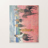Reiter am Strand Gauguin Tahitian People Malerei Puzzle (Vertikal)