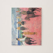 Reiter am Strand Gauguin Tahitian People Malerei Puzzle (Vertikal)