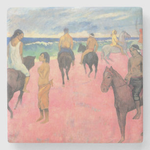 Reiter am Strand in Tahiti (Paul Gaugin) Steinuntersetzer