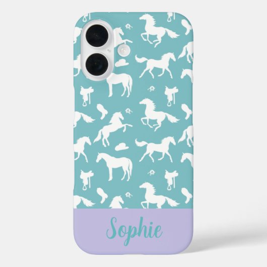Reiter Aquamariner Pattern Individuelle Name Case-Mate iPhone Hülle (Rückseite)