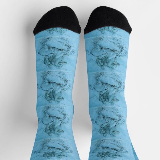 Reiter auf einem aufbäumenden Pferd  Leonardo Da V Socken (Oben)