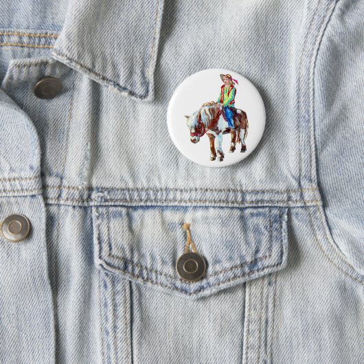 Reiter auf einem Pony-Abzeichen Button (Beispiel)