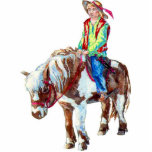 Reiter auf einem Pony - ein Ornament Fotoskulptur Ornament<br><div class="desc">Ein kleiner Reiter in farbenfroher Kleidung auf einem braunen gepunkteten Pony. Inspiriert von einem Fantasiebuch,  aber offensichtlich darf ich weder das Buch noch den Charakter benennen. Aber Sie können noch erraten!</div>