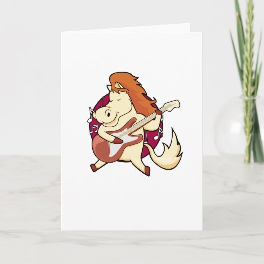 Reiter bei Musik mit Gitarre Karte (Vorderseite)