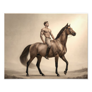 Reiter der Legenden - Pferdereitender Hunk Fotodruck